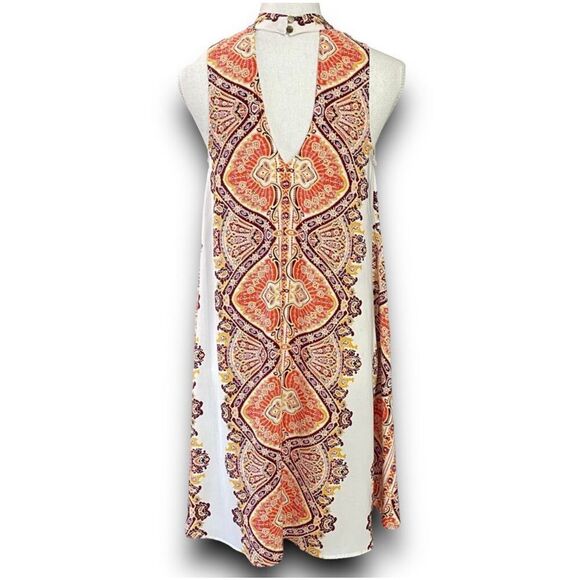 Xhilaration Multi Color Tribal Print Above the Knee Mini Dress Women’s Size Medi - Picture 11 of 12